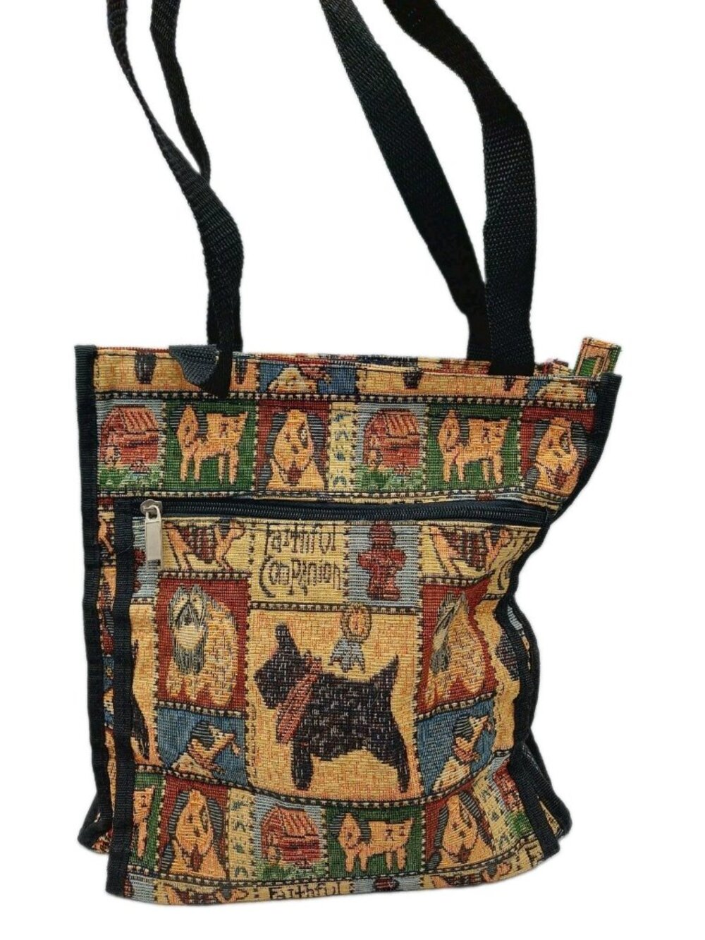 Pioneer Express Tapestry Tote Bag Faithful Companion Puppy Dogs Multicolor